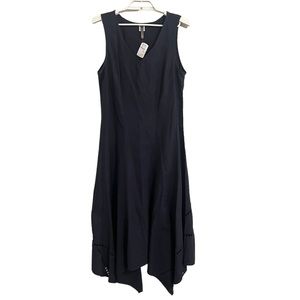 XCVI Linen Blend Handkerchief Hem Midi Tank Dress